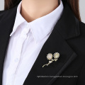 Elegant Jewelry Accessories Sun Flower Gold Plated Colorful CZ Brooch